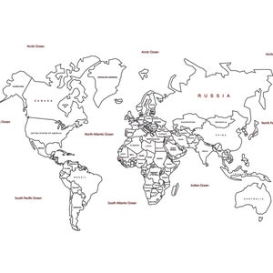Zip-bestand planisfeer aarde lasersnijden CDR DXF SVG LBRN2 - bestanden planisfeer voor lasersnijden in gecomprimeerde bestanden Earth Globe wereldkaart vector