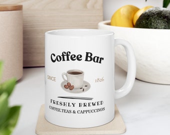 Tasse " coffee bar" / Keramiktasse/ Kaffeetasse/ Geschenkidee/ Farmhouse