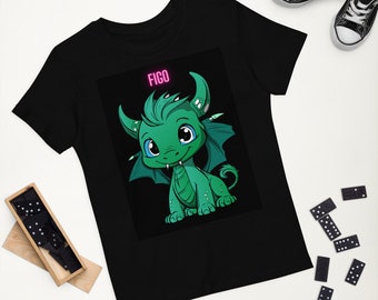 Organic cotton kids t-shirt ,dinosaur ,t-shirt for kids ,