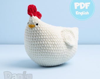 Large Chicken with Wings: Crochet Pattern - Rooster and Hen Amigurumi Tutorial