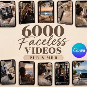 6000 Faceless Videos Bundle | Reels, TikTok Content | Luxury Lifestyle Clips | Content Creator Pack | MRR PLR | Digital Download