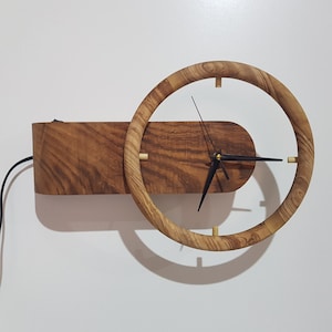 Led Lighted Wooden Wall Clock,Wooden Wall Clock, Clock For Wall, Bedside Lamp Clock, Night light Clock, Night Lamp Clock,Wooden Clock