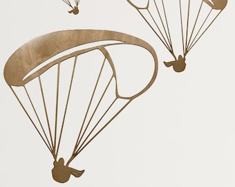 Wooden paraglider wall decoration - lasered paraglider