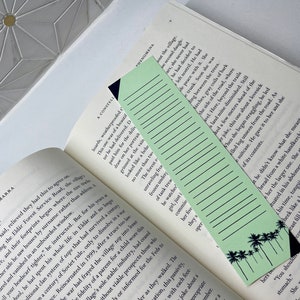 Set of 3 - Green and Black Palm Tree Vocab Builder Note taking Bookmark