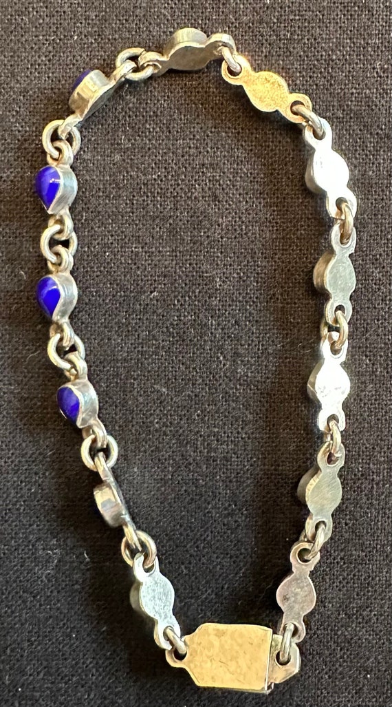 Lapis and sterling silver bracelet - image 2