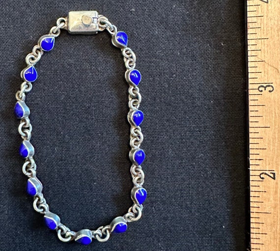 Lapis and sterling silver bracelet - image 1