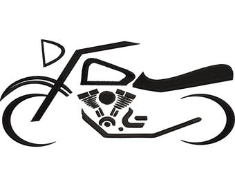 Motorbike Embroidery Design, Pattern in 6 size