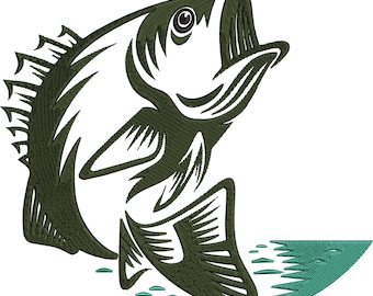 Fishing Embroidery Embroidery Design, Pattern in 6 size