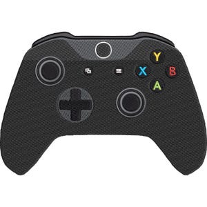 Puede incluir: Mando Xbox negro con superficie texturizada. Cuenta con una cruceta, dos sticks analógicos y botones de colores: verde A, rojo B, azul X y amarillo Y. Incluye un botón Xbox central y otros botones de función.