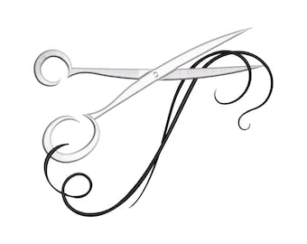 Scissors Hair Machine Embroidery Design