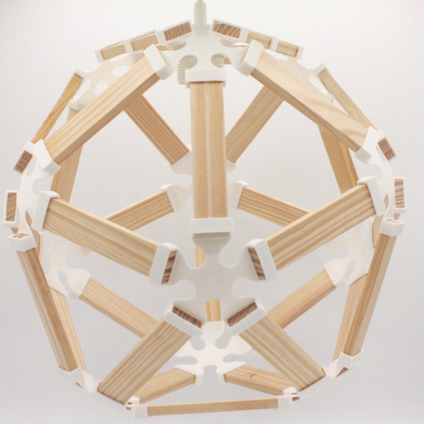 Lampe Icosèdre à Assembler 32cm en Bois