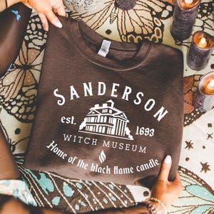Sanderson Witch Museum Sweatshirt, Halloween Sweathirt, Sanderson Sister Crew, Black Flame Candle
