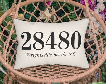 Custom Zip Code Pillow, Housewarming gift, First home gift, Hometown Zip Code, Wedding Present, Lumbar Pillow, Personalized pillow, Closing