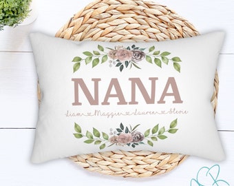 Grandma pillow, Pillow with grandkids names, gift for grandma, gift for Nana, Grandkids, 20X14 pillow, Lumbar pillow
