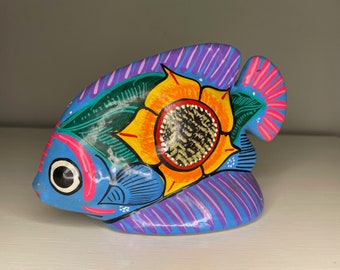 Hand-painted ceramic fish. Ornament. Decorations.