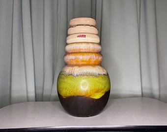 Vintage West German Fat Lava Vase. Scheurich, Form Number 269-40