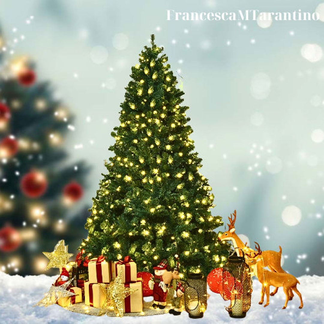 7foot PVC Artificial Christmas Tree With Metal Light Stand Etsy