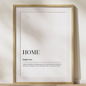 Home Definition Print, Wall Art Print, Quote Print, Definition Print, Minimalist, Minimalist Print, Home Print, Family Print, Definition