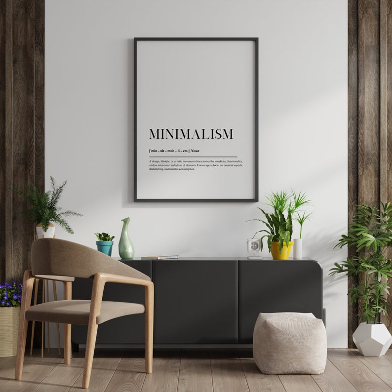Minimalism Definition Poster: Celebrating Simplicity and Elegance in a ...
