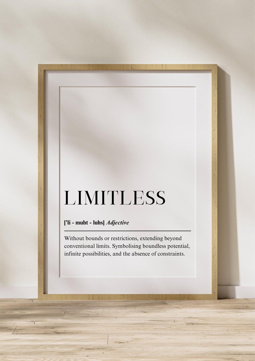 Limitless Definition Poster Motivational Quote Wall Art Growth