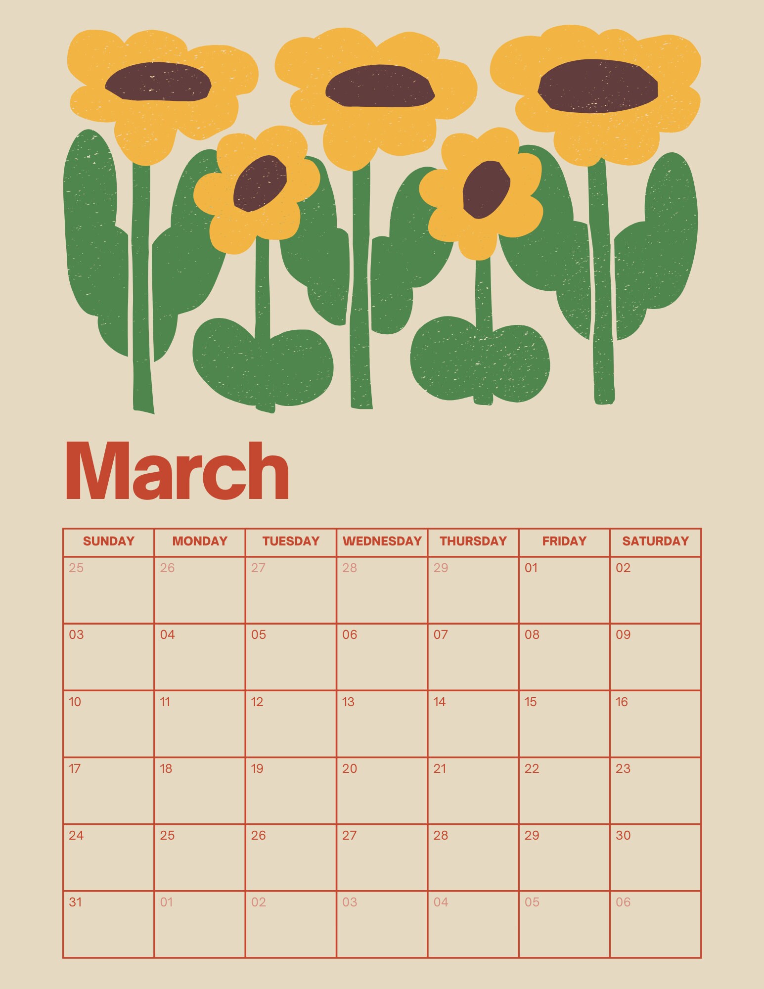 2024 Calendar Floral Colourful 2024 Made to Print Digital Download - Etsy