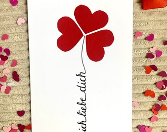 Cloverleaf card, heartfelt card, Valentine's card