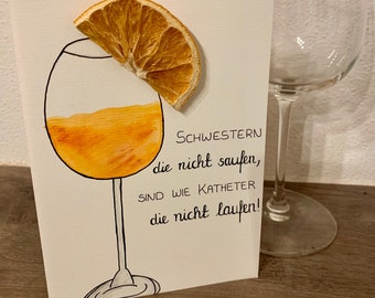 Aperol card, nurse card, birthday card