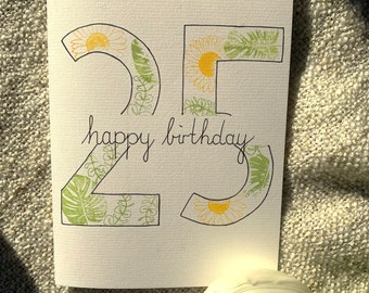 Birthday card, number card