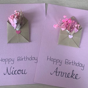 Birthday card with dried flowers, personalized image 9