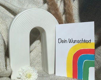 Geburtstagskarte, Regenbogenkarte, personalisierte Karte, Neuanfang, Einzug