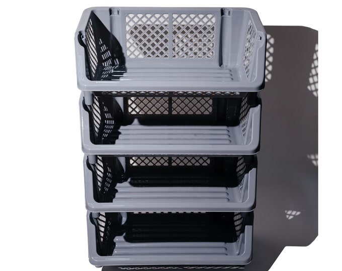 Stackable Baskets for Organizing, Plastic Storage Bins (4 Tier) - Etsy