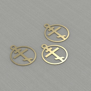 5 pendentif crucifix en laiton brut, breloque croix orthodoxe, collier croix orthodoxe orientale, breloque croix éternelle