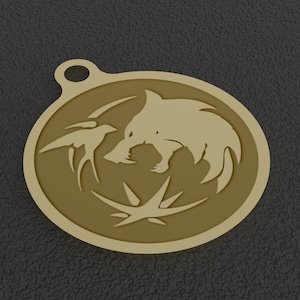 5 pcs Geralt Wolf Head Charm, Witcher Necklace, Wolf School Geralt of Rivia, Brass Charm