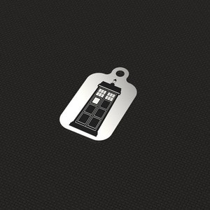 Sterling Silver Police Phone Box Charm, Dr Who Time Machine, Rectangle Charm, Movie Charm