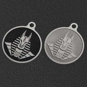 Sterling Silver Ancient Egyptian Design Charm, Khepri, Osiris and Anubis, Egypt Jewelry Anubis Necklace