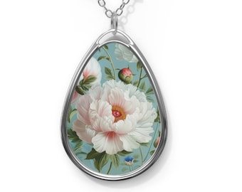 Pink Peony Flower Necklace Peony Jewelry Gift Peony Pedant Floral lover Jewelry Traditional Floral Necklace Beautiful Flower Necklace Gift