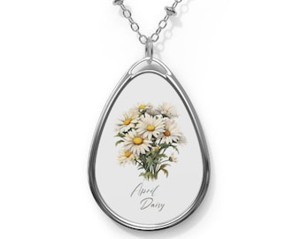 April Daisy Birth Flower Necklace Daisy Necklace April Birth Flower Necklace Gift for April Birthday Daisy Pendant Birth Flower Jewelry Gift