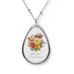 November Chrysanthemum Birth Flower Necklace November Birth Necklace Chrysanthemum Flower November Birthday Gift Birth Flower Gift for Mom