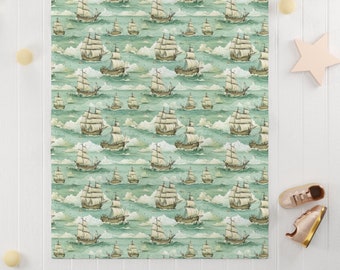 Pirate Baby Blanket Nautical Baby Blanket Gift Ocean Baby Nursery Pirate Lover Baby Gift Sea Baby Blanket Adventure Blanket Maritime Baby