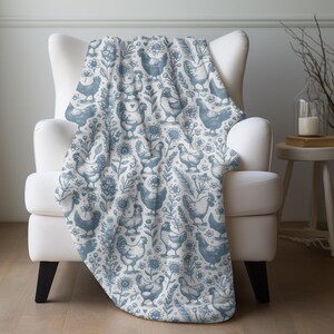 Blue and White Chicken Blanket