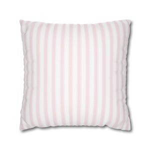 Pink and White Stripe Pillow Cover, Pastel Girly Home Decor Girly Bedroom Pillow Dorm Pink Pillow Pink Stripe Nursery Pillow Trendy Stripe image 2