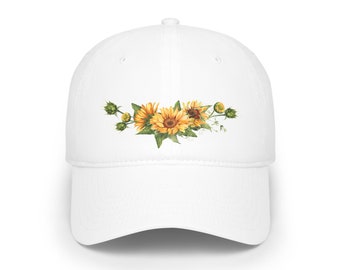 Wild Sunflowers Baseball Cap Floral Hat Yellow Flower Cap Sunflower Print Cap Garden Flower Cap Sunflower Lover Hat Sunflower Fashion Gift