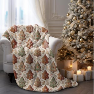 Gingerbread Christmas Blanket Christmas Cookie Throw Holiday Baking Blanket Festive Gingerbread Throw Gingerbread Bedding Cookie Lover Gift