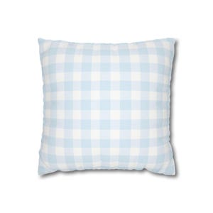 Blue Gingham Pillow Cover, Light Blue Checkered Cushion Cover Blue Check Nursery Pillow Farmhouse Chic Decor Blue White Plaid Pillow Cover afbeelding 5