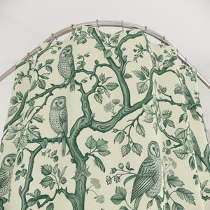 Rideau de douche hibou, décoration de salle de bain hibou vert, rideau de douche hibou des forêts, hiboux sur branches, rideau de salle de bain hibou mignon, décoration de salle de bain bohème boisée image 3