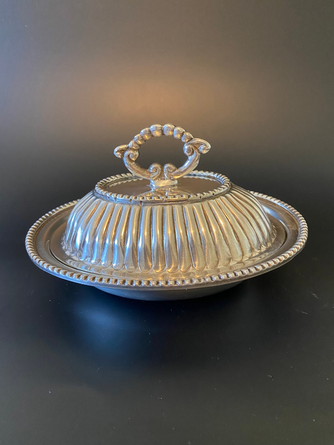 Vintage Silver Covered Butter Dish With Lid Etsy