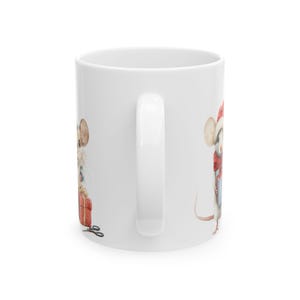 Christmas Mice Mug Holiday Coffee Cup Mouse Santa Hat Tea Mug Animal Hot Cocoa Mug Cute Kids Cocoa Mug Christmas Kids Gift Mouse Lover Mug image 9