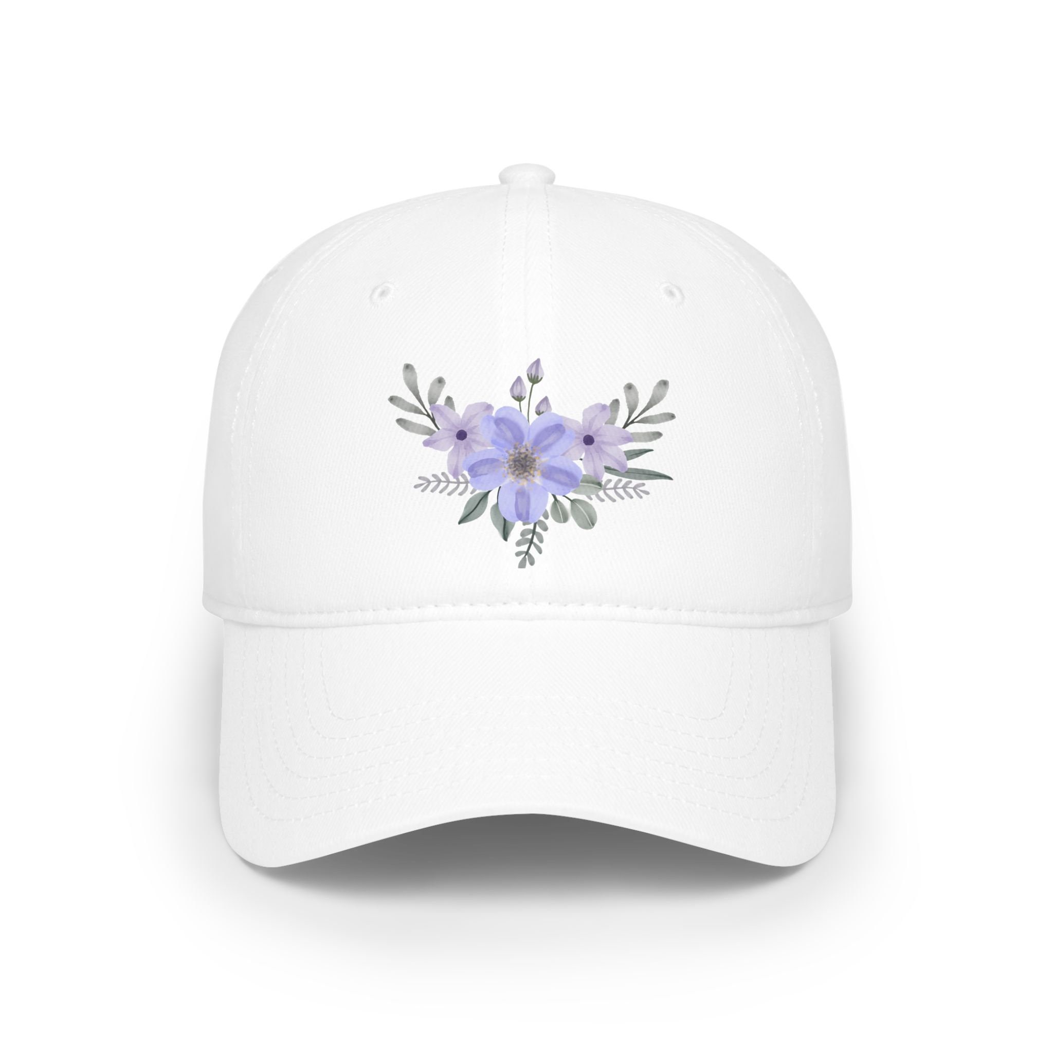 Chic Purple Women\'s Hat with Floral Detail Purple Flowers Cap Purple Floral Hat Botanical Hat Mauve Cap  main image 3