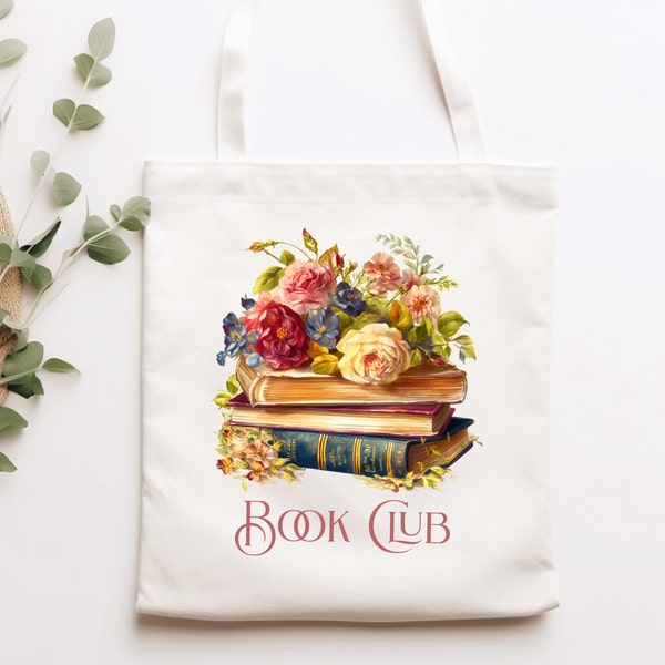 Book Club Totebag, Bookclub Totebag, Book Bag, Library Totebag, Gift for Reader, Book Lover Gift, Book Carrier Gag, Bookclub gift, Reader