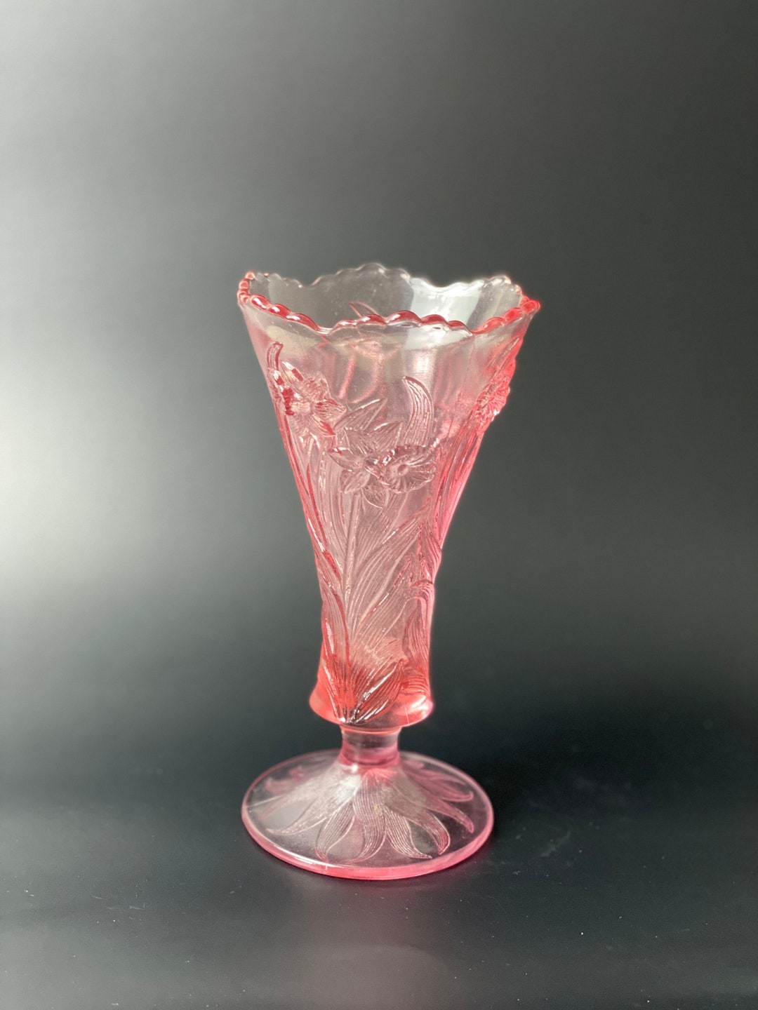 Vintage Fenton Pink Vase, Pink Fenton, Art Glass Vase, 95th Anniversary